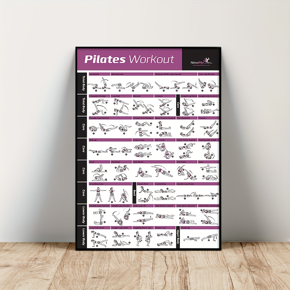 Pilates Workout Poster Fitness Training Chart Exercise Poster