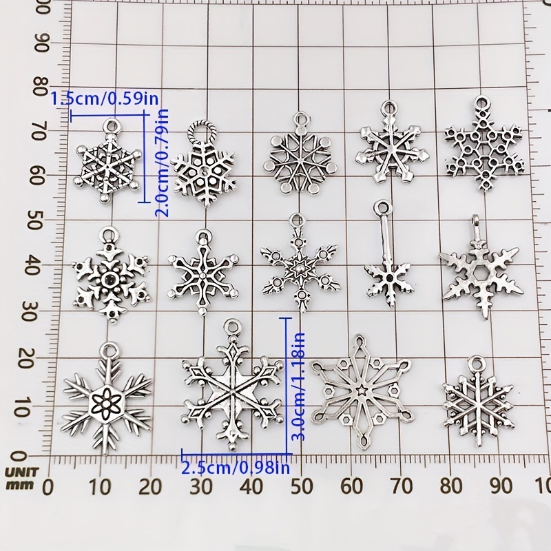 10 Snowflake Charms Antique Silver Effect Snowflake Pendant -  in 2023