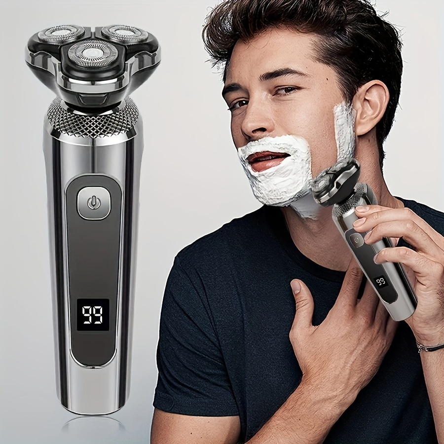 Afeitadora portátil impermeable para hombre, mini afeitadora eléctrica de  succión magnética lavable de doble cabeza, cortador de barba, impermeable y