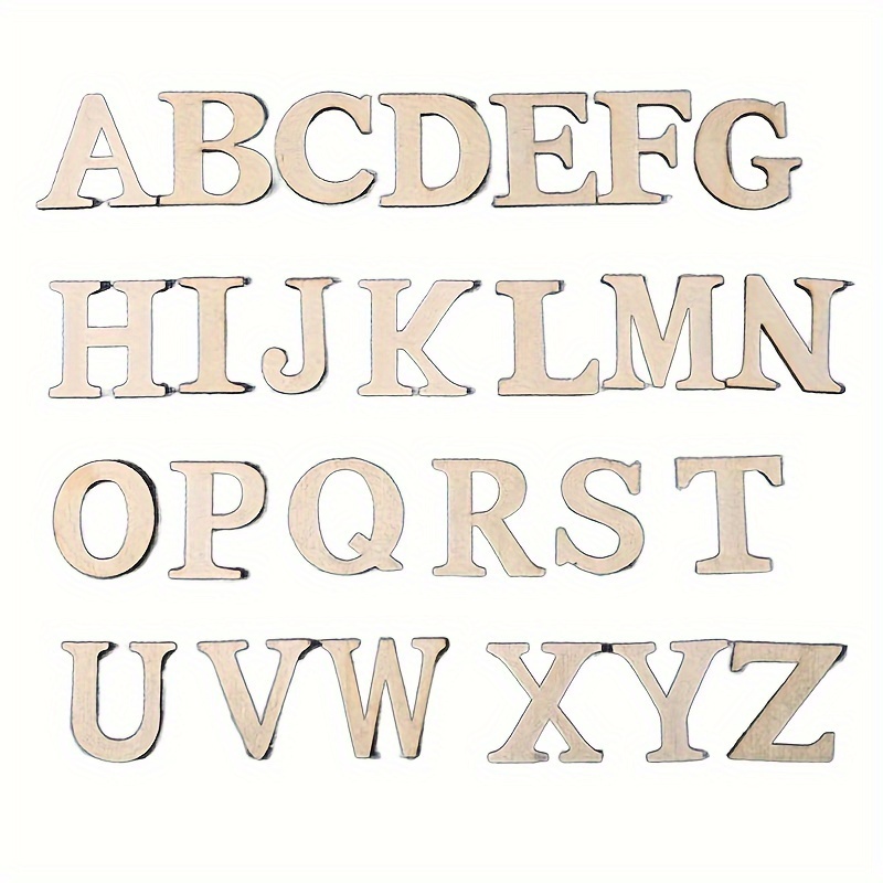 124 Pcs Wooden Letters 2 Inch for Crafts Unfinished Capital Wooden Alphabet  Lett