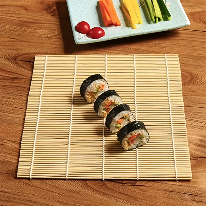 Bamboo Sushi Rolling Kit Mat With Rice Paddle Sushi Mats And - Temu
