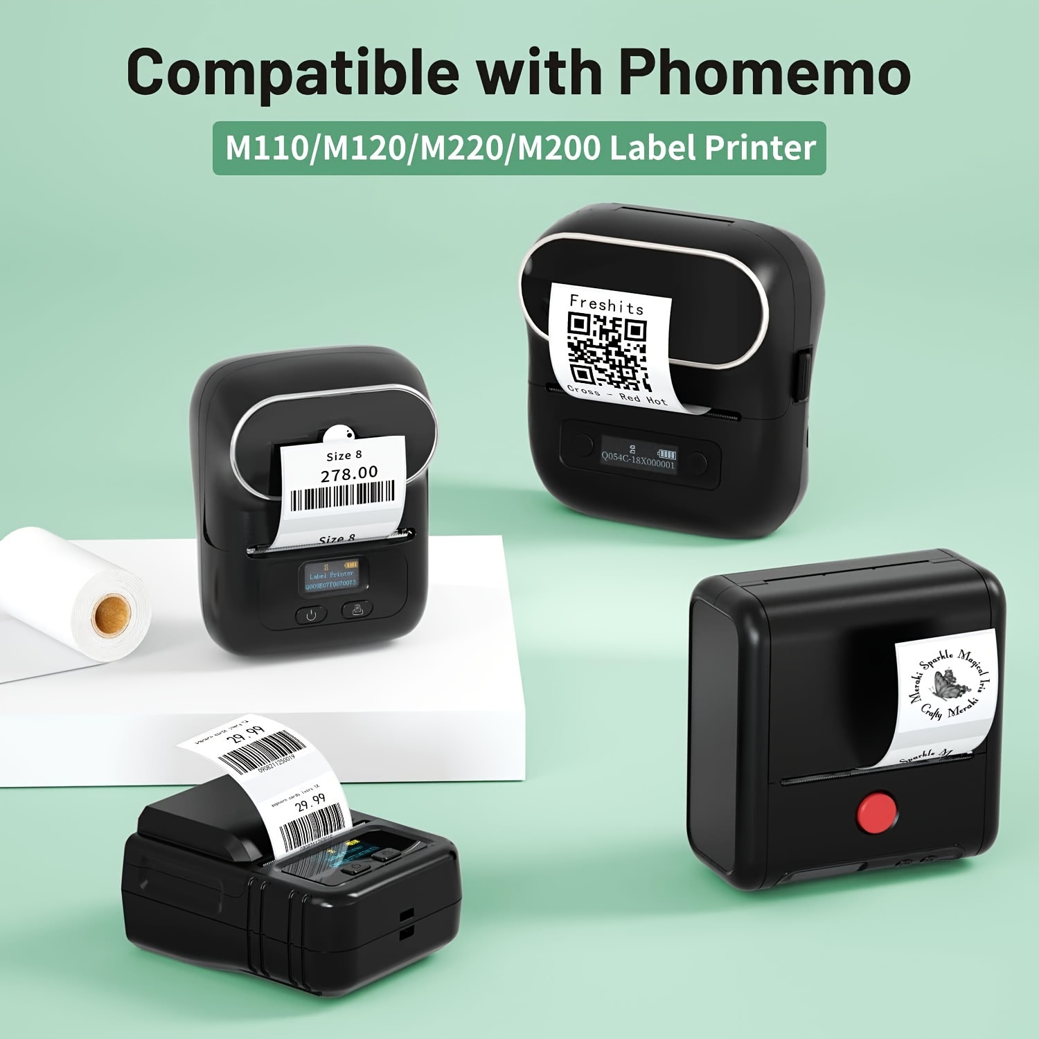 Phomemo M110 Étiquette thermique transparente, étiquette