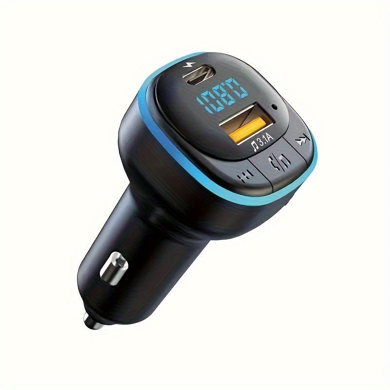25W FM Transmitter C33 Car Hands-free Wireless 5.0 Car Charger Type C USB  Car Kit Bluetooth MP3 Player Audio Receiver USB Fast Charger