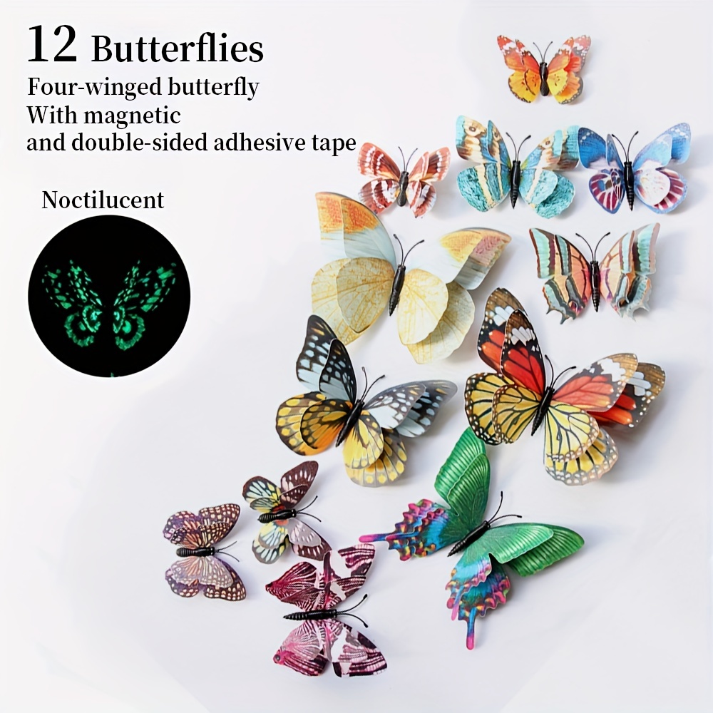 Double layer Three dimensional Butterfly Wall Sticker Wall - Temu