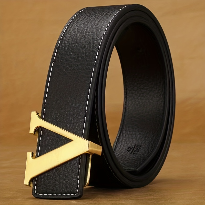 Men's High Quality Designer Letter Slide Buckle Belt