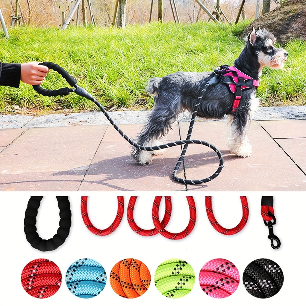 Strong Pet Dog Leash Soft Padded Handle Highly Reflective - Temu