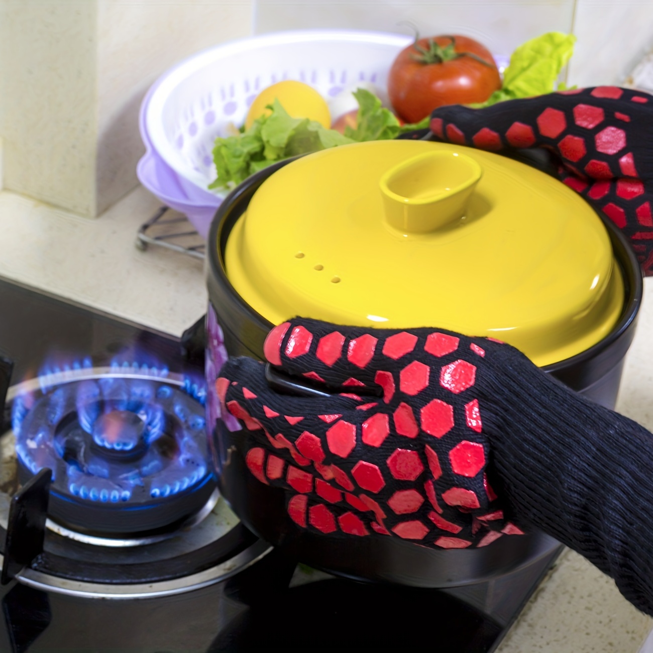 Oven Mitts And Pot Holder High Heat Resistant 500 Degrees - Temu