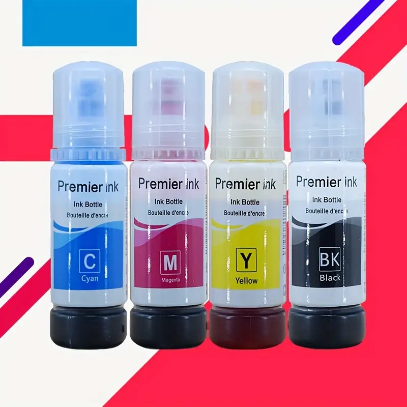 4 Colors/set T104 522 544 Refill Dye Ink For Epson For EcoTank ET-2710  ET-2711 ET-2712 ET-2714 ET-2715 ET-2720 ET-2726 Eco Tank Printer