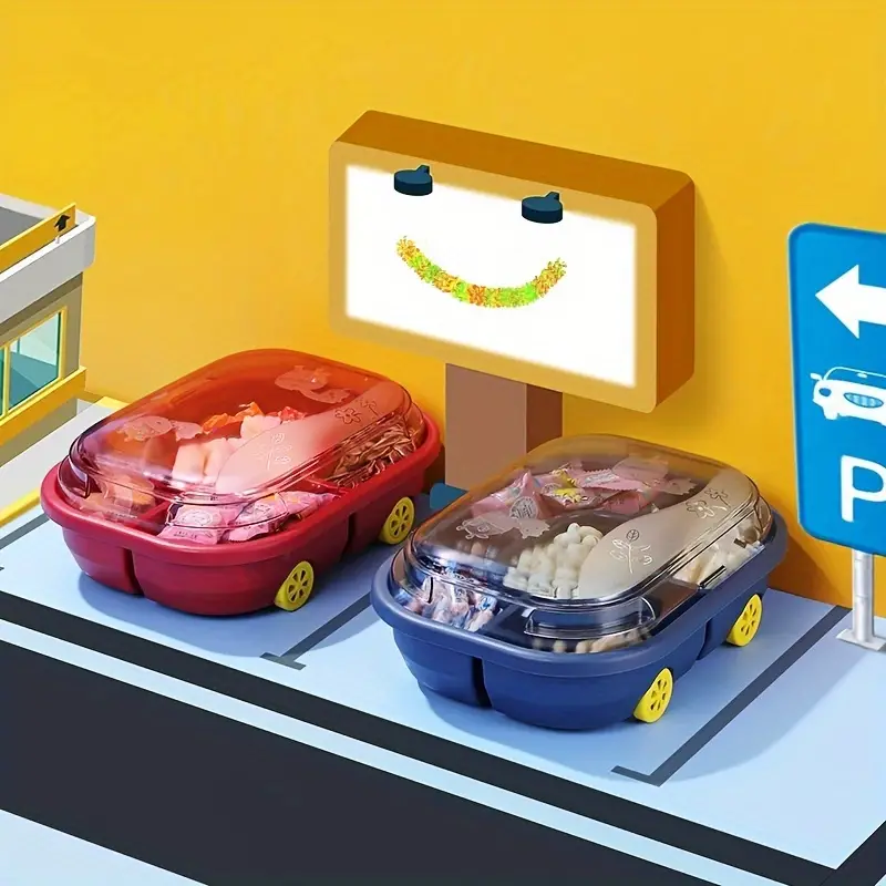 Plastic Car Candy Box Cartoon Car Shaped Storage Box Candy - Temu