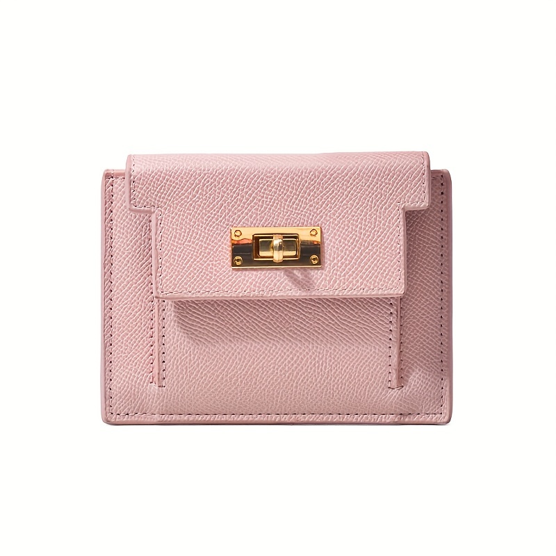 Pink Leather Small Wristlet Coin Wallet 