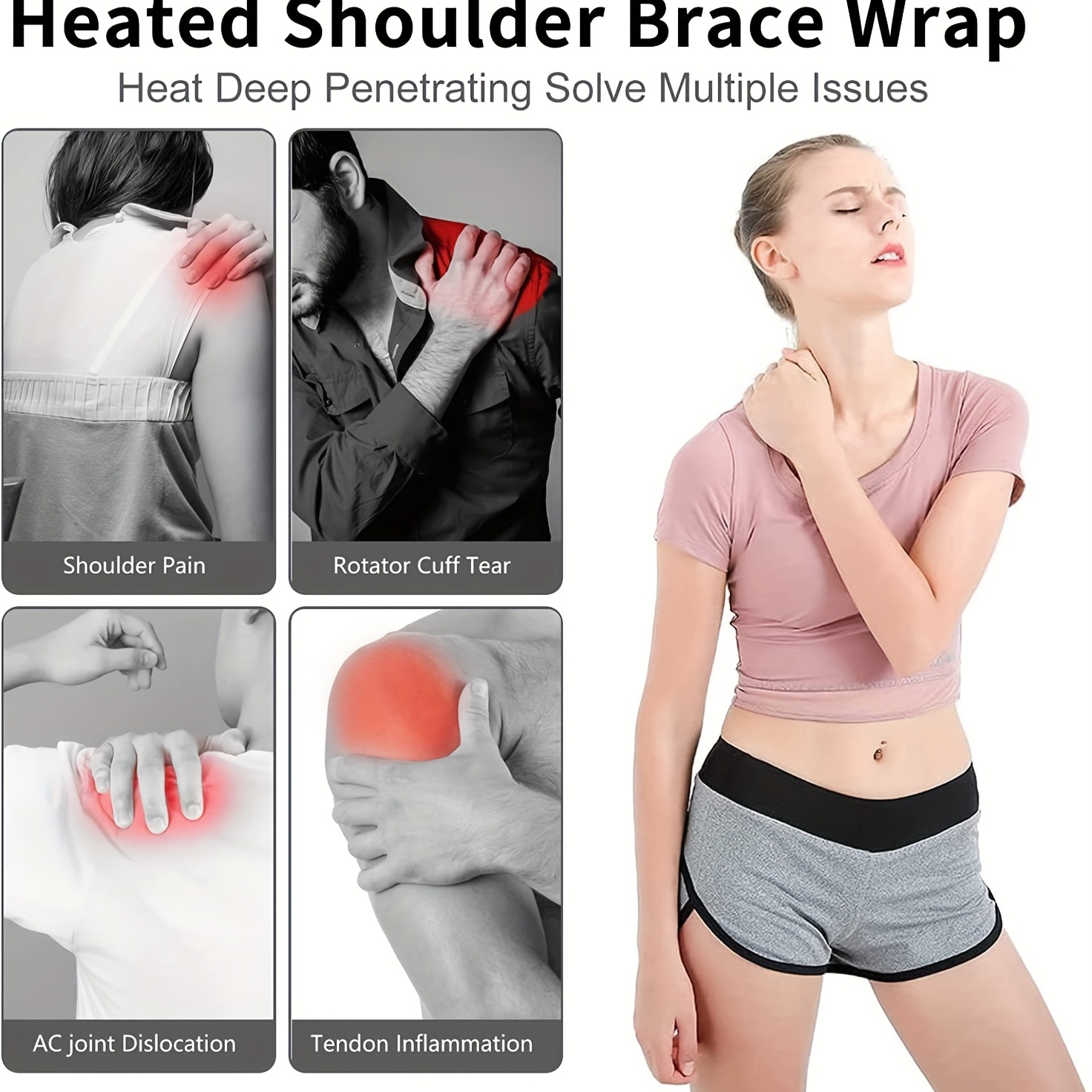 Adjustable Electric Heating Shoulder Massager For Men And - Temu