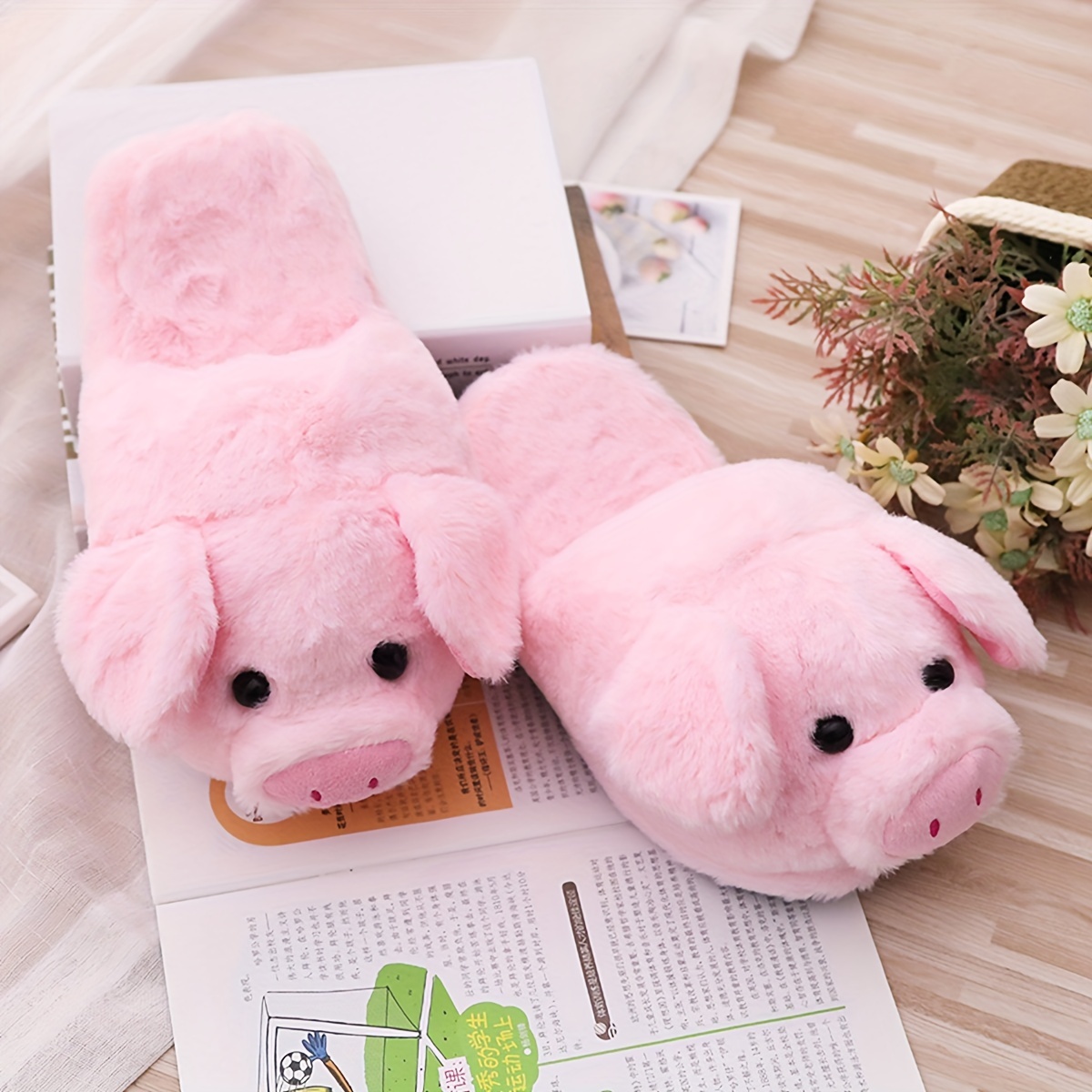 Kawaii Piglet Fluffy Slippers