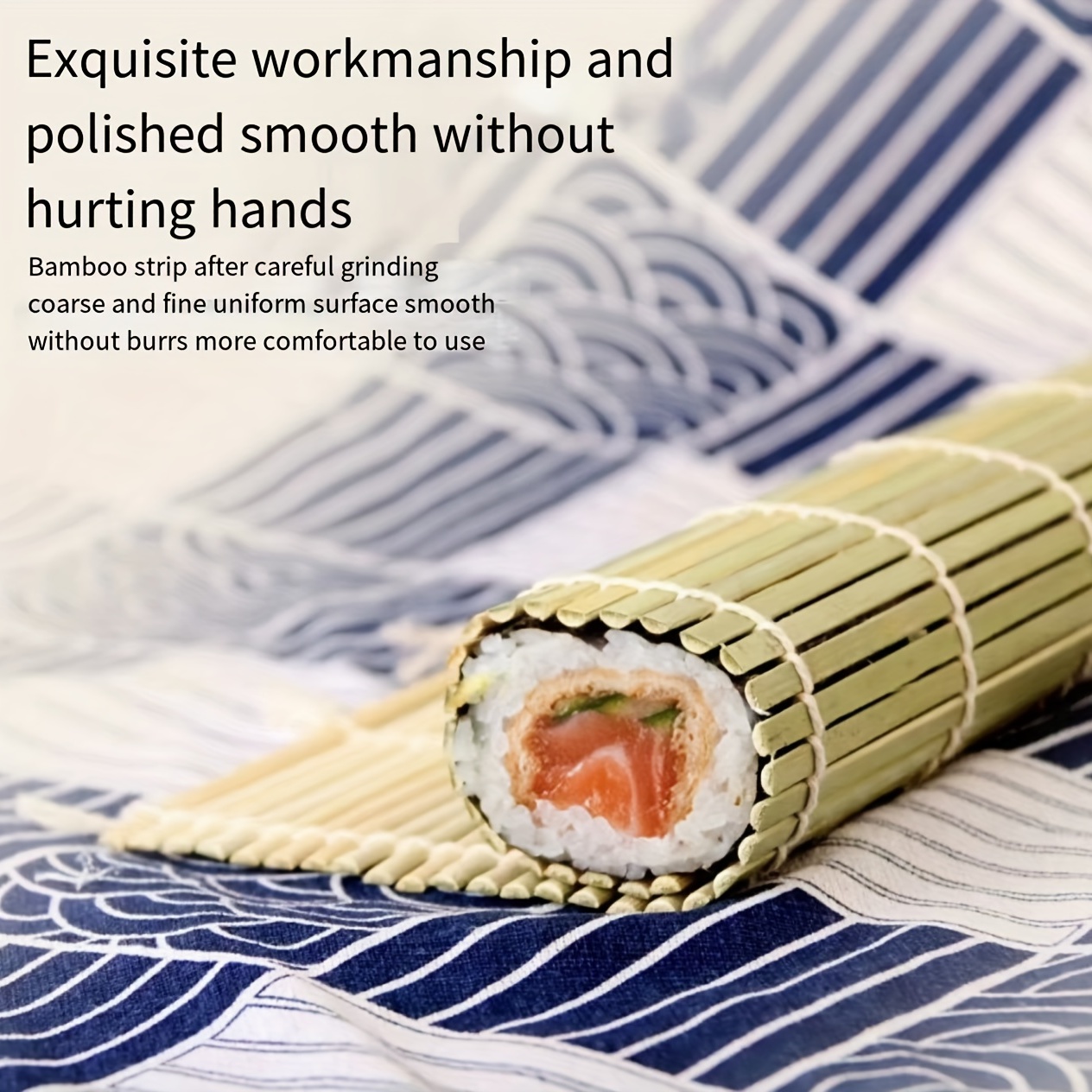 Sushi Rolling Mat, Bamboo Sushi Mat, Onigiri Rice Roller Maker