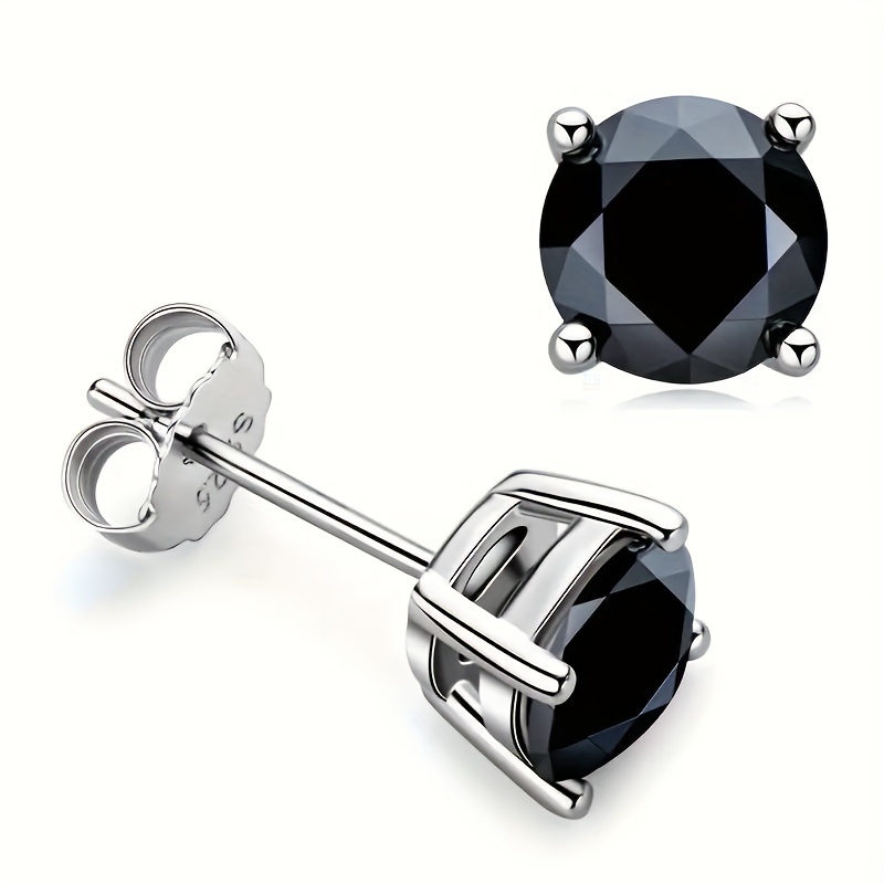 4 carat deals black diamond earrings