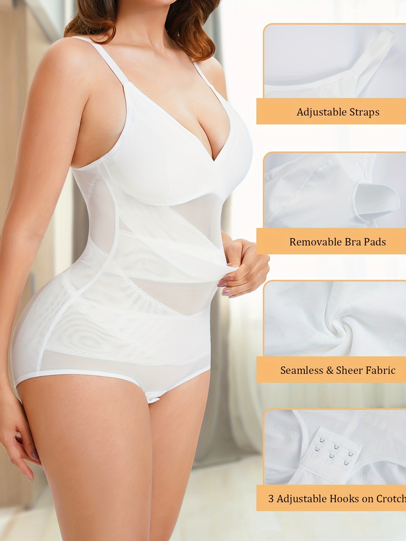 Postpartum Full Body Shaper Removable Bra With Snap Closure