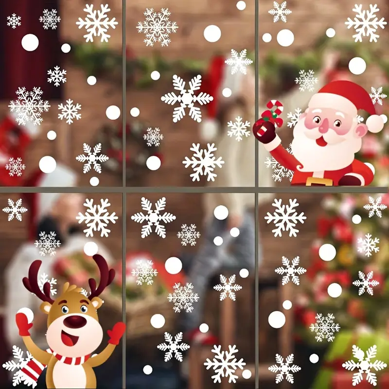 Christmas Snowflake Window Stickers For Glass Xmas - Temu