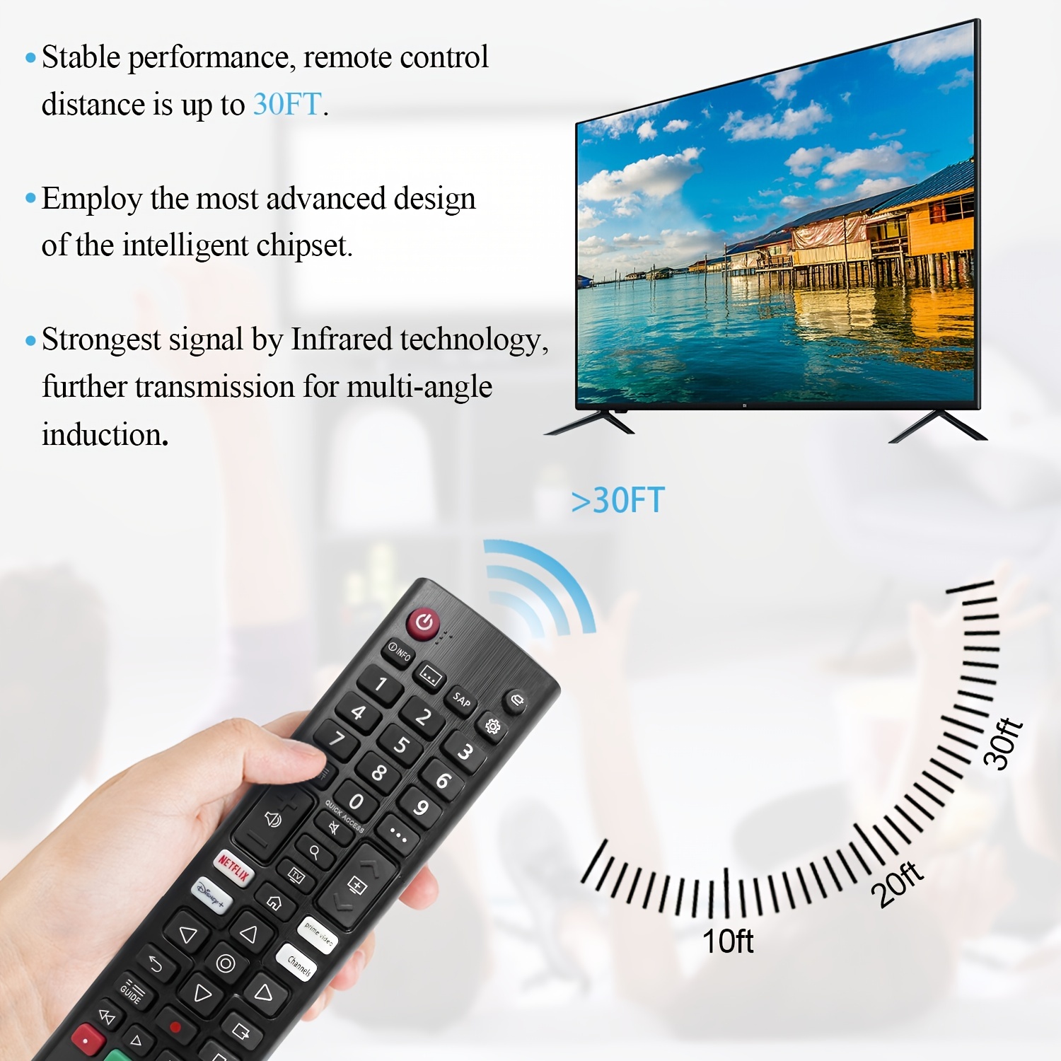 Control remoto universal para todos los televisores LG Smart TV LCD LED  OLED UHD HDTV Plasma Magic 3D 4K Webos TVs AKB75095307 AKB75375604  AKB75675304