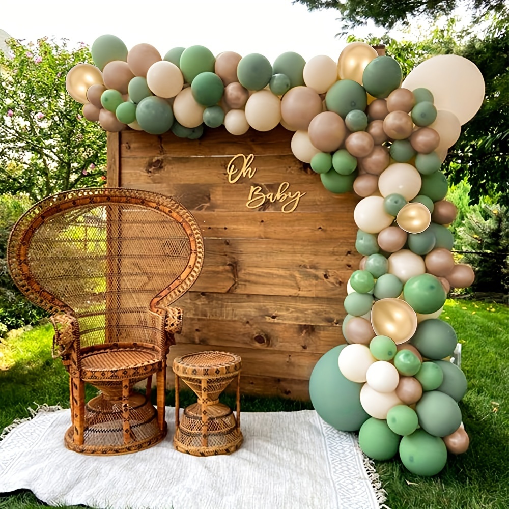 Arche de Ballons Décoration Anniversaire Baby Shower - Vert Olive 130  Ballons - Vert 