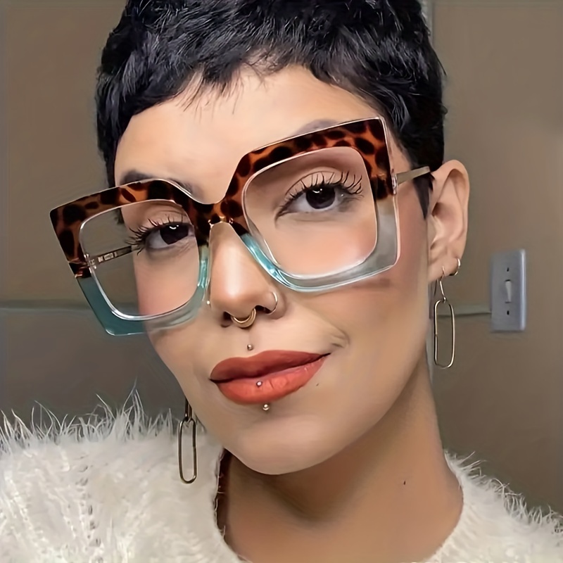 Óculos de moda com lentes transparentes para mulheres e - Temu Portugal