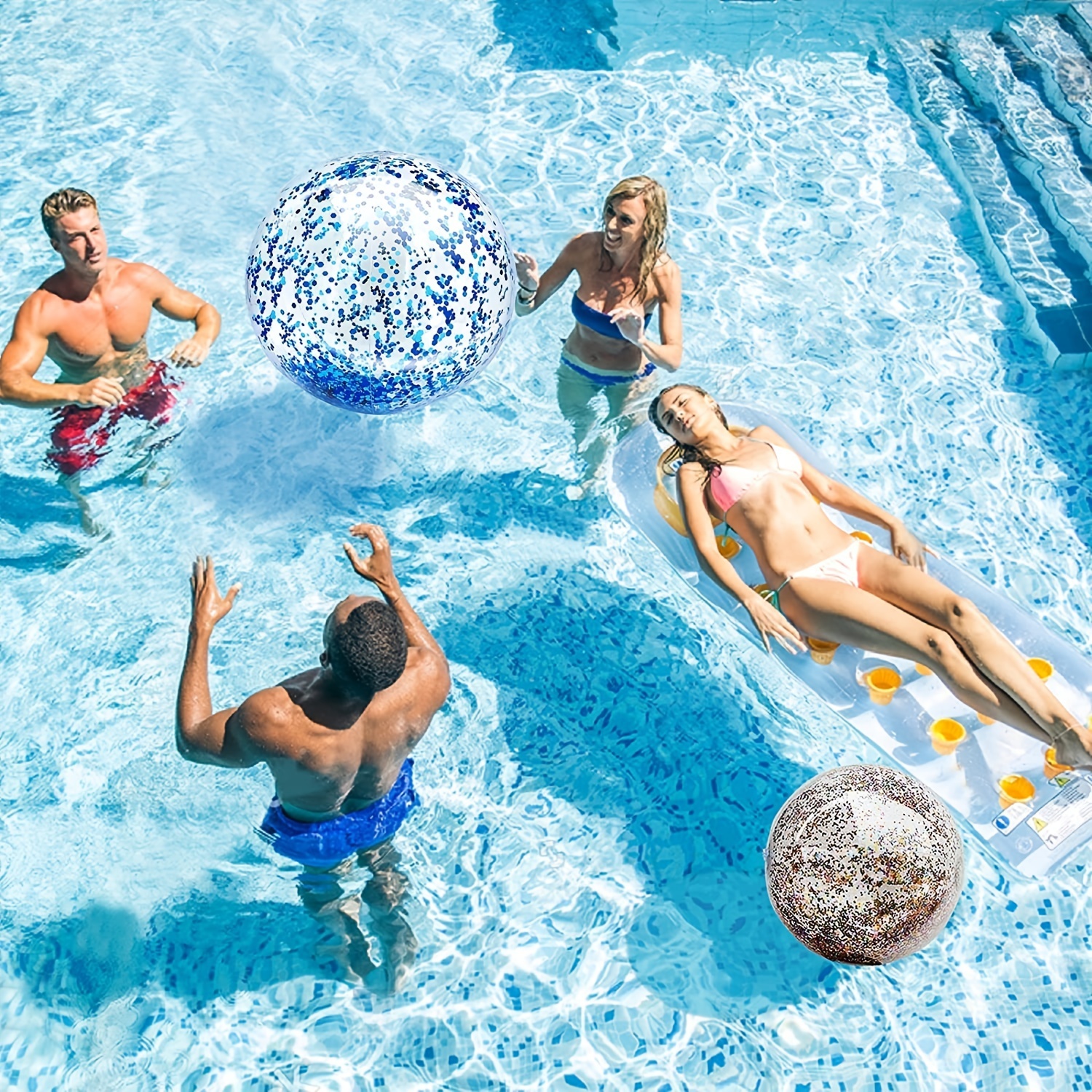 10pcs, ballon de plage, ballon de plage gonflable, jouet coloré de bord de  mer de filles de garçons, faveurs de partie de piscine, décorations  extérieures de partie de vacances d'été, faveurs extérieures