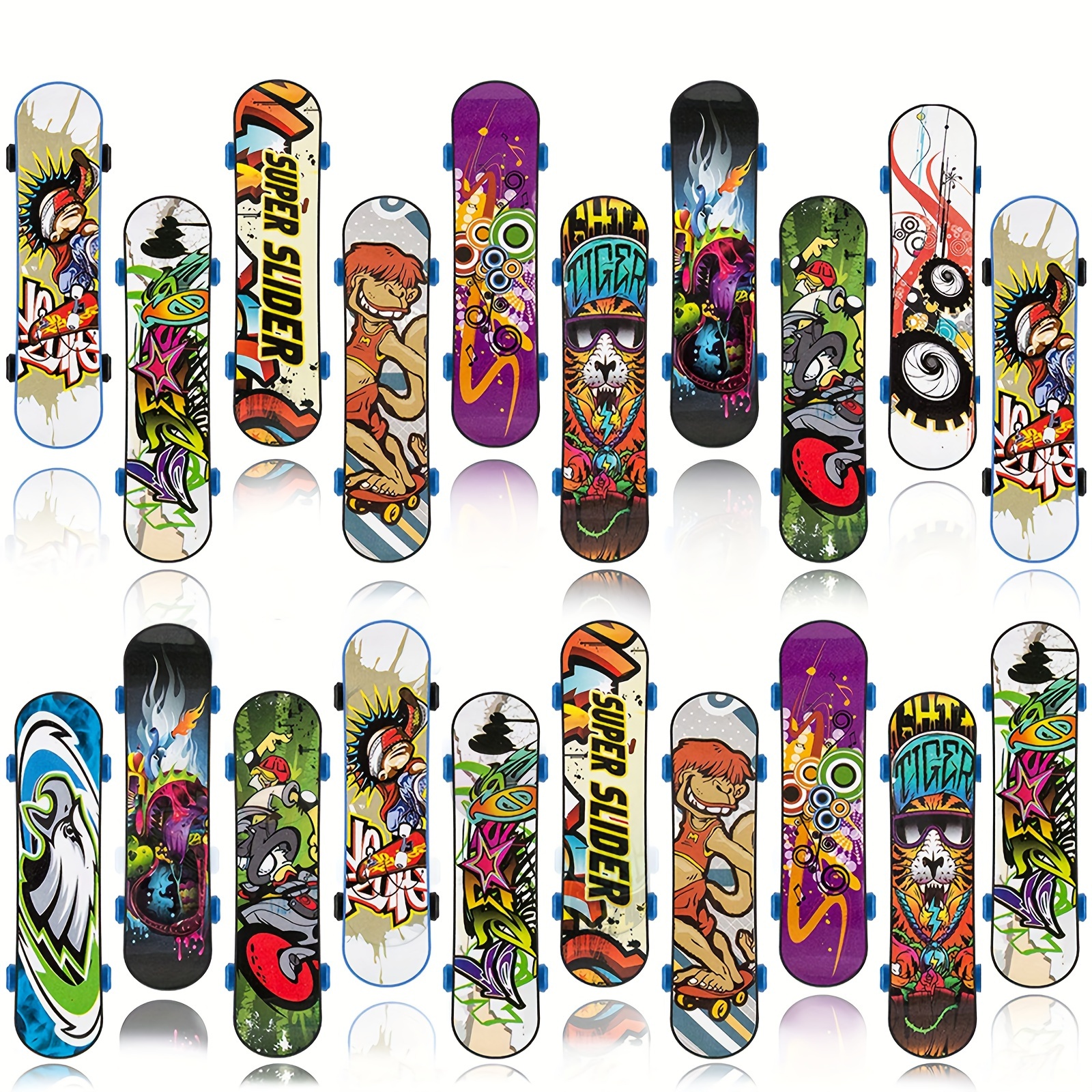 

Finger Skateboard Set, 20 Pieces Finger Skateboard Professional Mini Fingerboards Skatepark Game Keychain Decoration For Skateboard Lovers Gifts For Kids, 10 X2.8cm