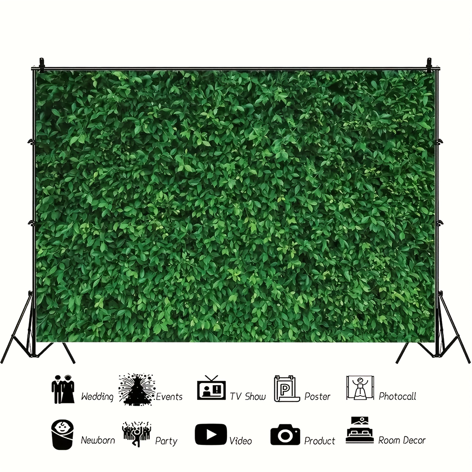  Loccor 8x6ft Green Lawn Tapestry Photo Backdrop White