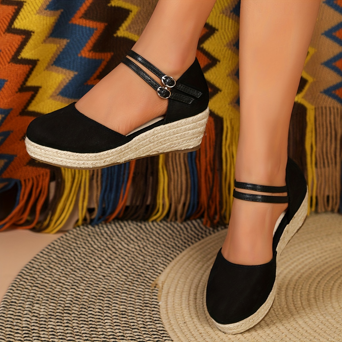 black espadrille wedges uk