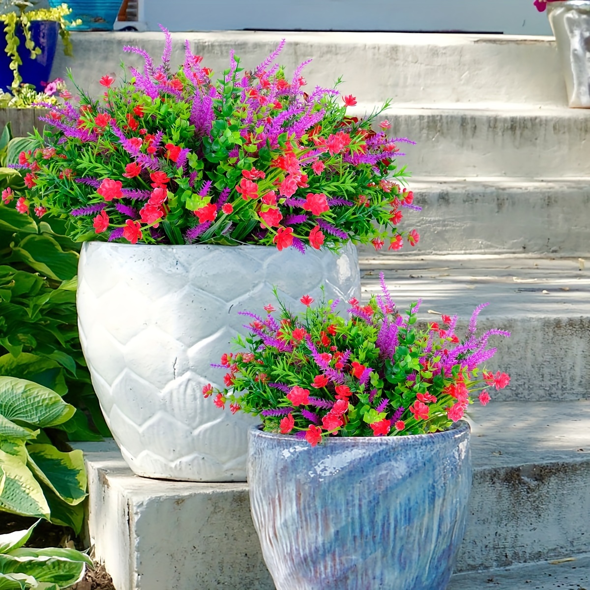 Colorful Artificial Flowers Outdoor Uv Resistant Faux Plants - Temu
