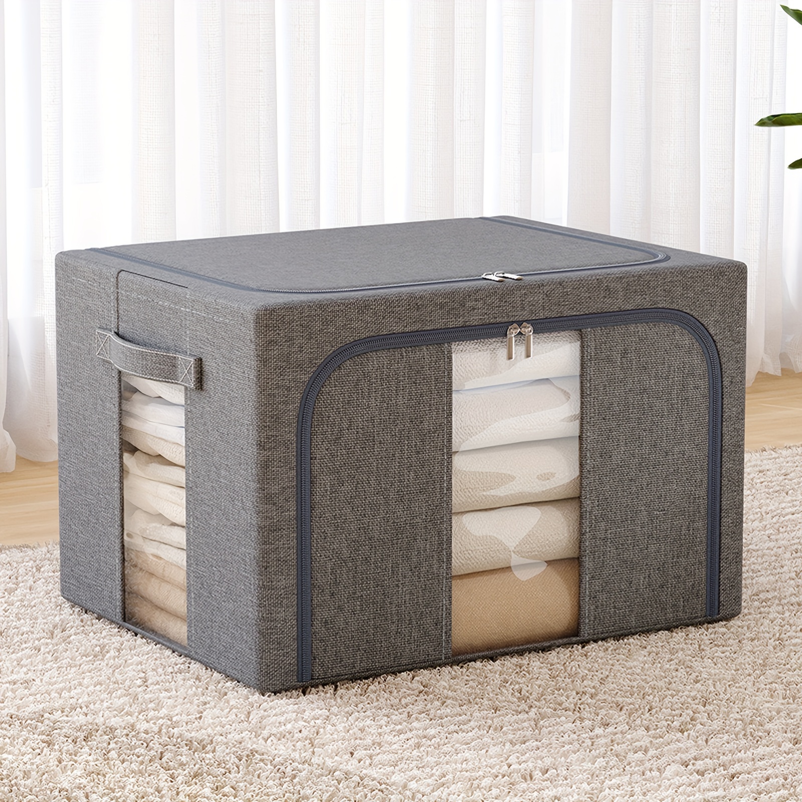 Foldable Clothing Storage Box Large Capacity Organizer - Temu