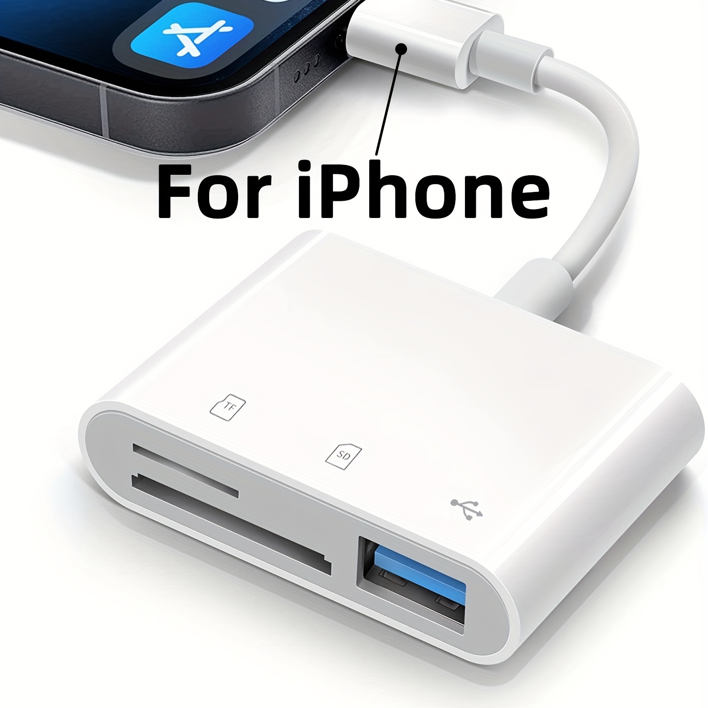 Adaptateur Lightning vers Hdmi 6 en 1, lecteur de carte USB Tf, Av  numérique, Otg, 1080p, Câble, Pour Iphone 12 / 11pro / X / Xr / Xs Max /  Ipad