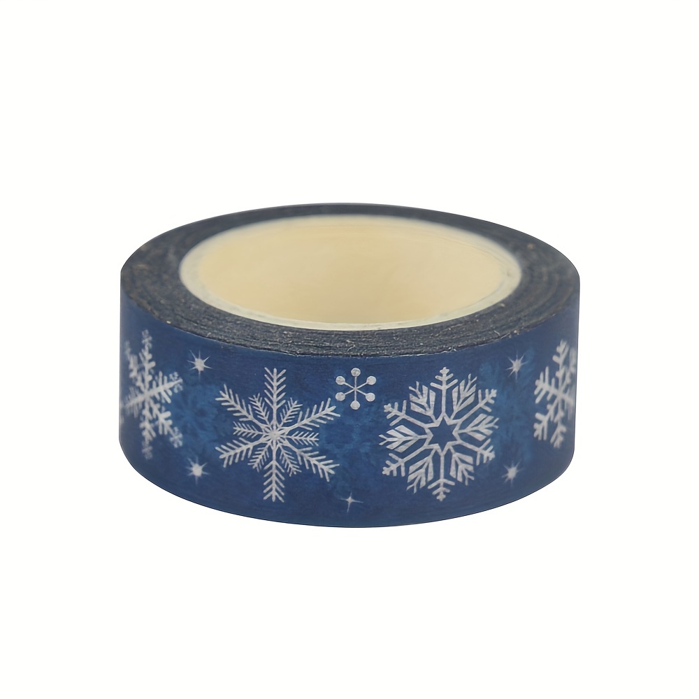 Christmas Snowflake Washi Tape, With White Patterns - Decorative Adhesive For Crafting And Gift Wrapping