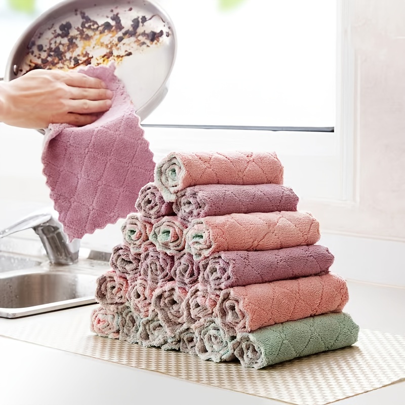 Microfiber Dishwashing Cloths, Kitchen Dish Cleaning Cloth,Dual