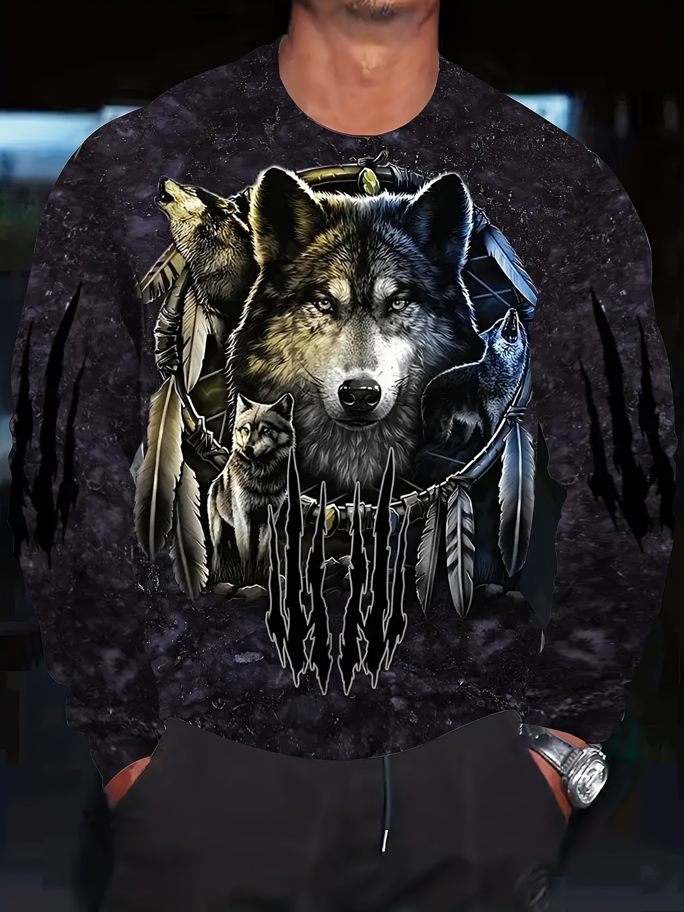 Mens discount wolf sweatshirt