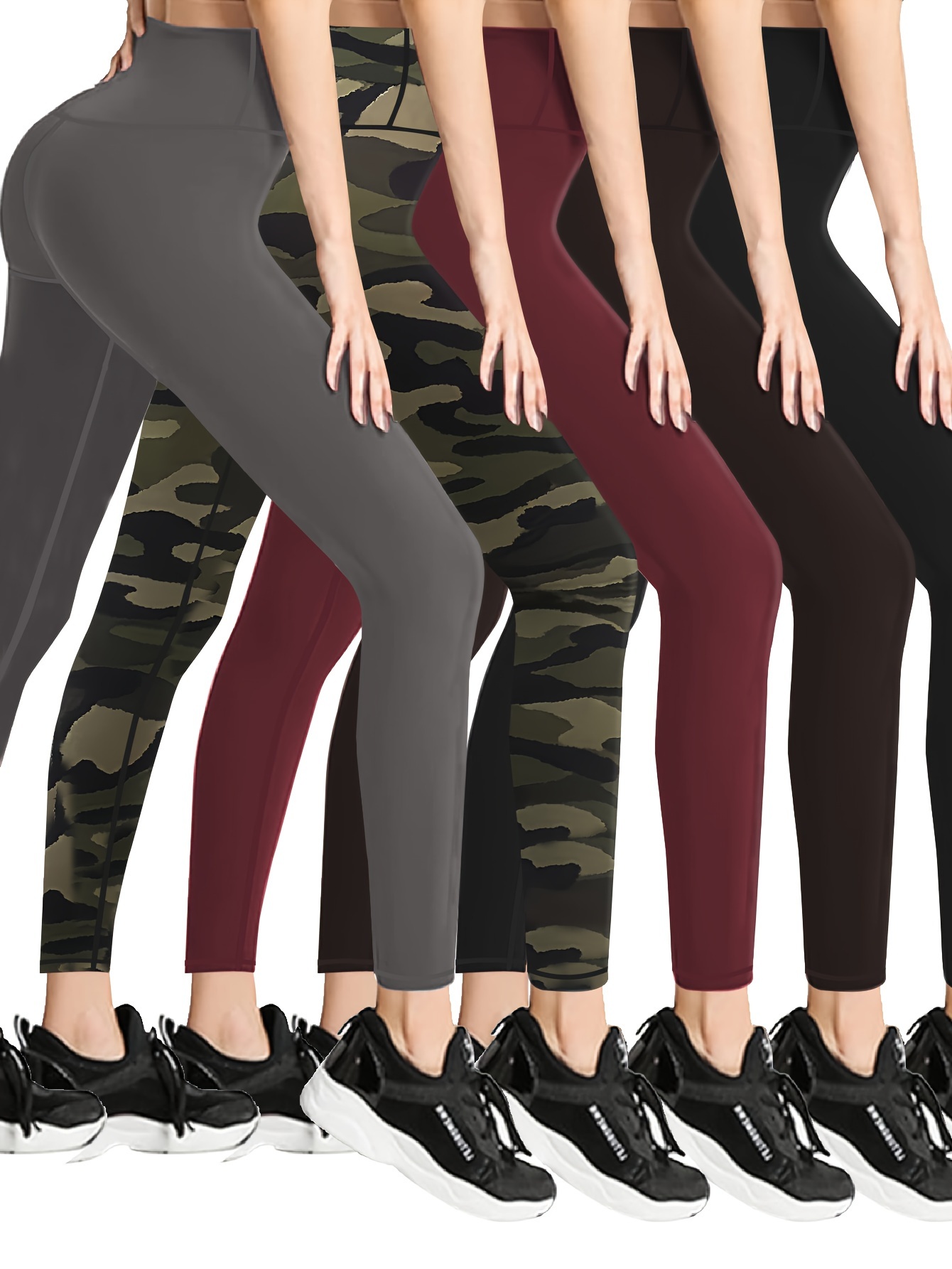  Womens Plus Size Yoga Pants Black Camouflage 5X