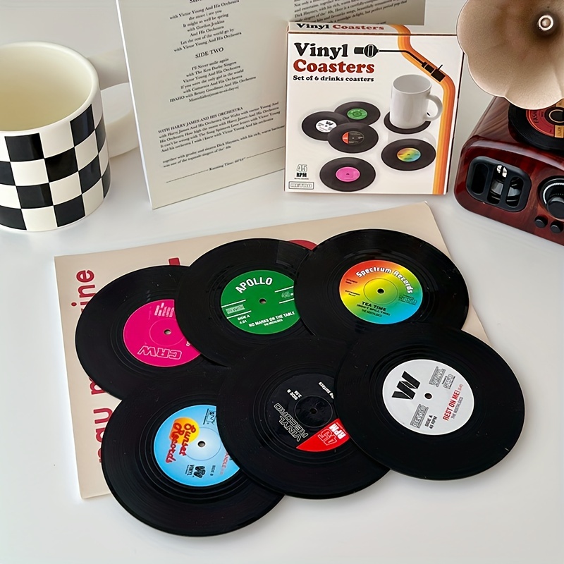 Coasters Vinyl Record Coasters Creative Retro Classic Temu