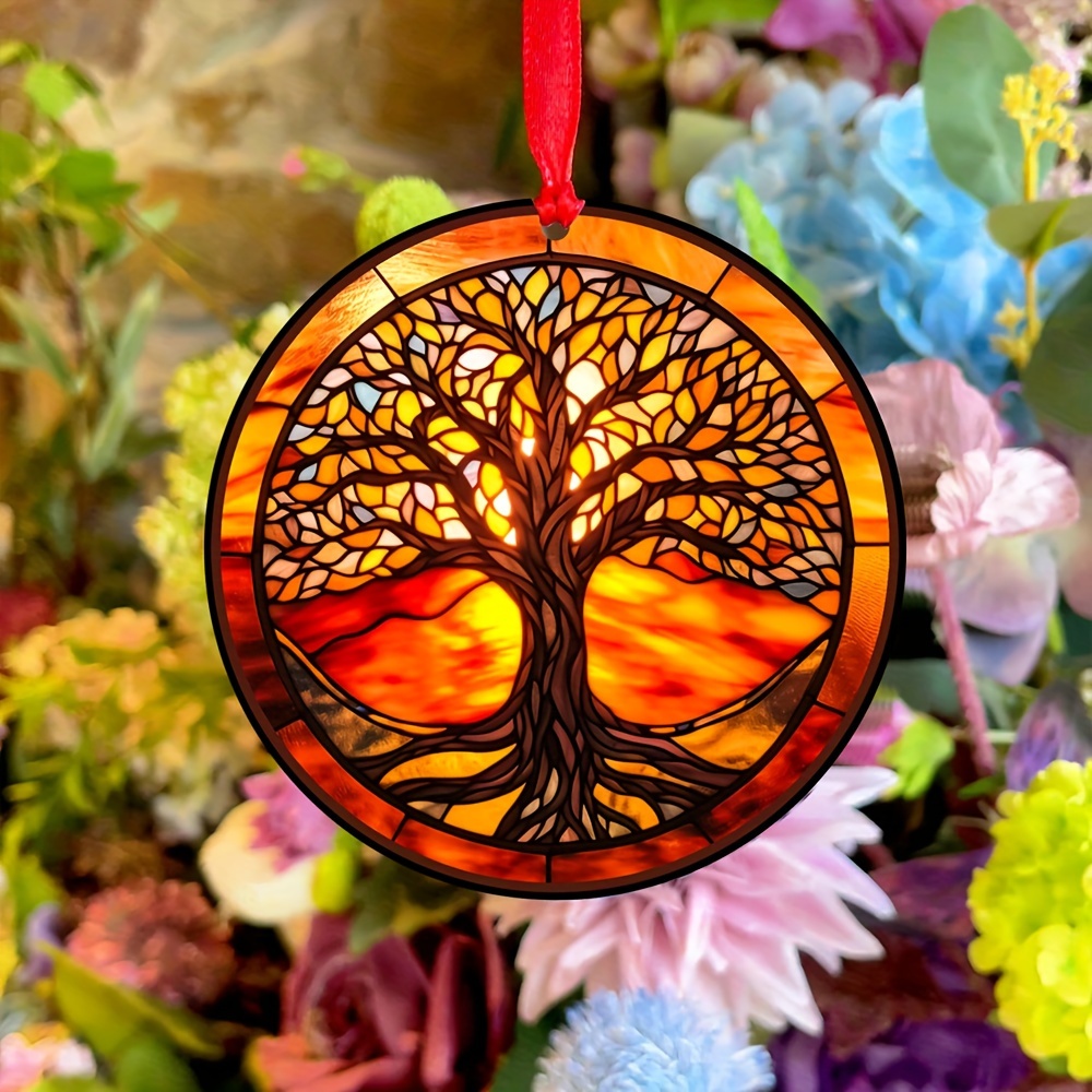 Tree Of Life Round Ornaments For Christmas Tree, Tree Of Life Wooden  Ornaments, Home Decor, Garden Decor, Thanksgiving Decor, Housewarming Decor  - Temu