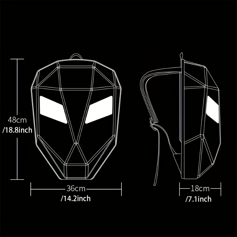 Mochila LED con ojos y efectos para casco motocicleta