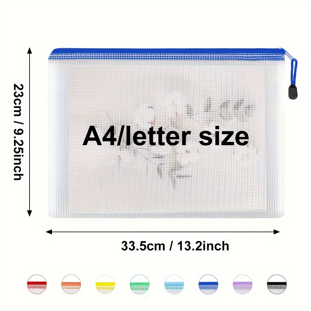 A4 Size Zipper Bags Mesh Bags With Zipper, Mesh Zipper Pouch Durable Pouches  For Organization Storage, Letter Size, For Organizing Storage, Home Office  Supplies, School Supplies, Back To School, Aesthetic School Supplies