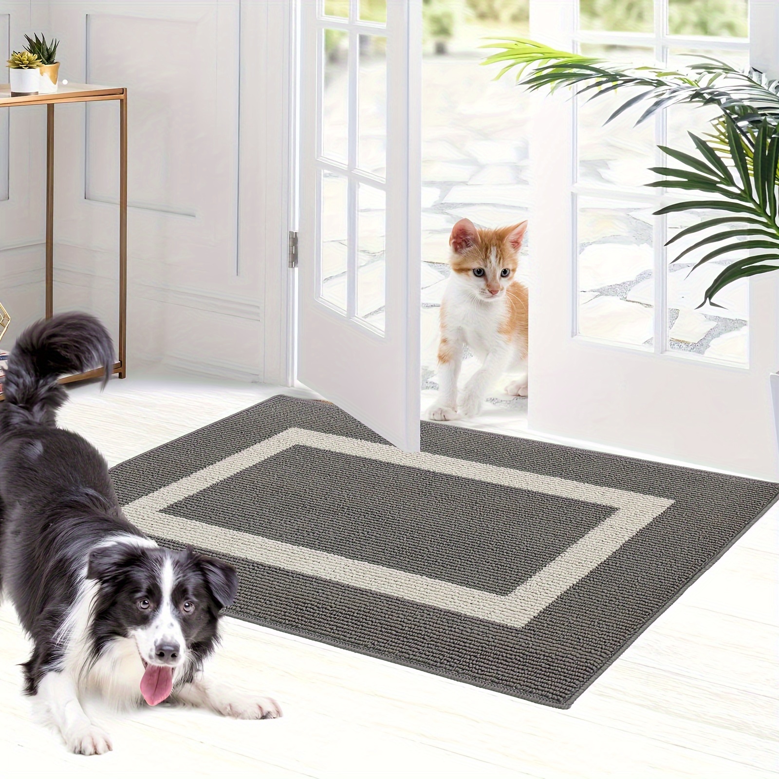 1pc Anti-slip Soft Water Absorbent Entrance Door Mat With English Letter  Print