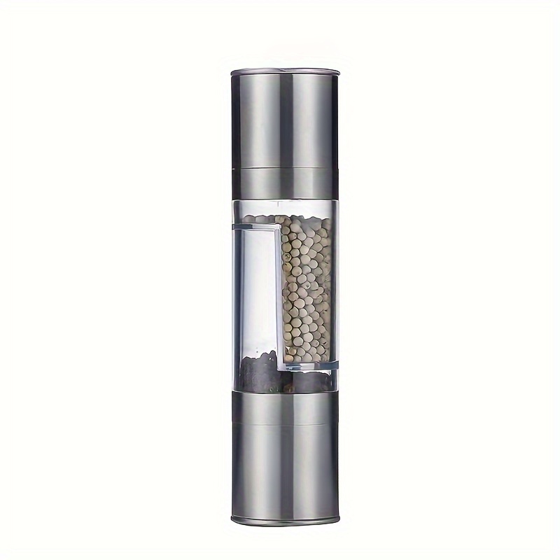 Salt and Pepper Grinder Set - Refillable Salt & Peppercorn Shakers, Silver