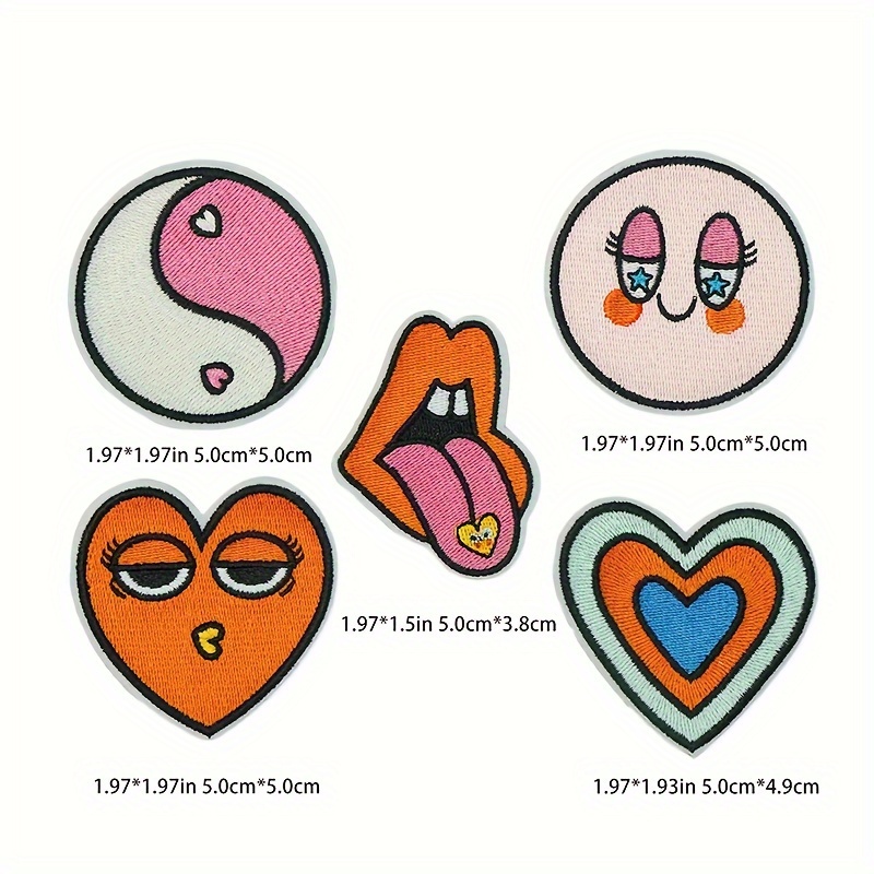Valentine's Day Groovy Chenille Iron On Patches Diy Clothing, T