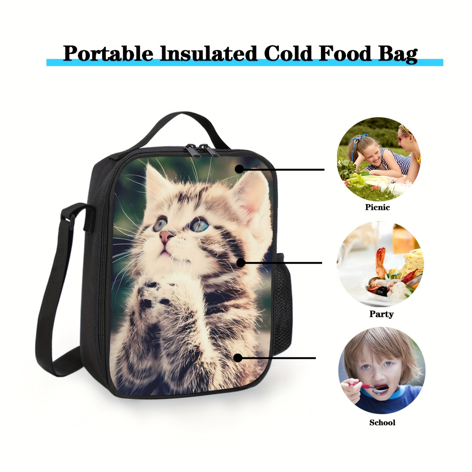Wolf Lunch Box Insulated Food Container Meal Bag Lunch Bag For