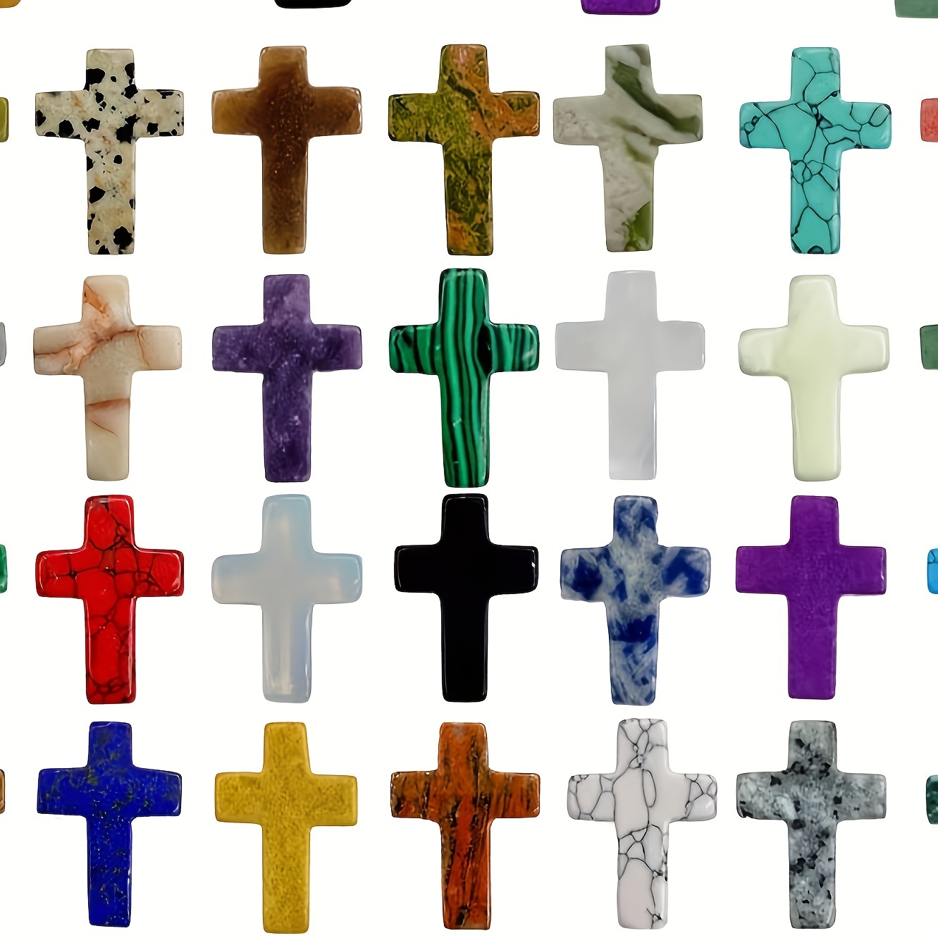 1pc Natural Crystal Cross Stone Pendant Colorful Cross Charms Bulk For DIY  Jewelry Pendant Making Supplies