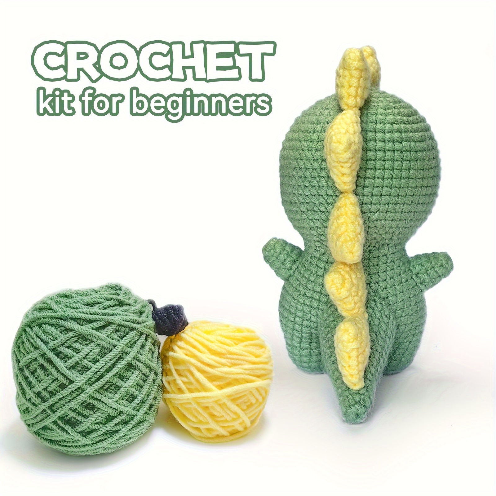 Kit de ganchillo para principiantes con hilo de tejer de video paso a paso,  gancho de ganchillo incluido Crochet Amigurumi Animal Kit Bear