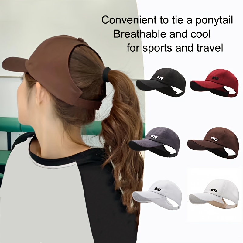 Casquette,Casquette de Baseball à paillettes pour hommes et femmes,chapeau  en maille pour queue de cheval,ajustable - Type Black