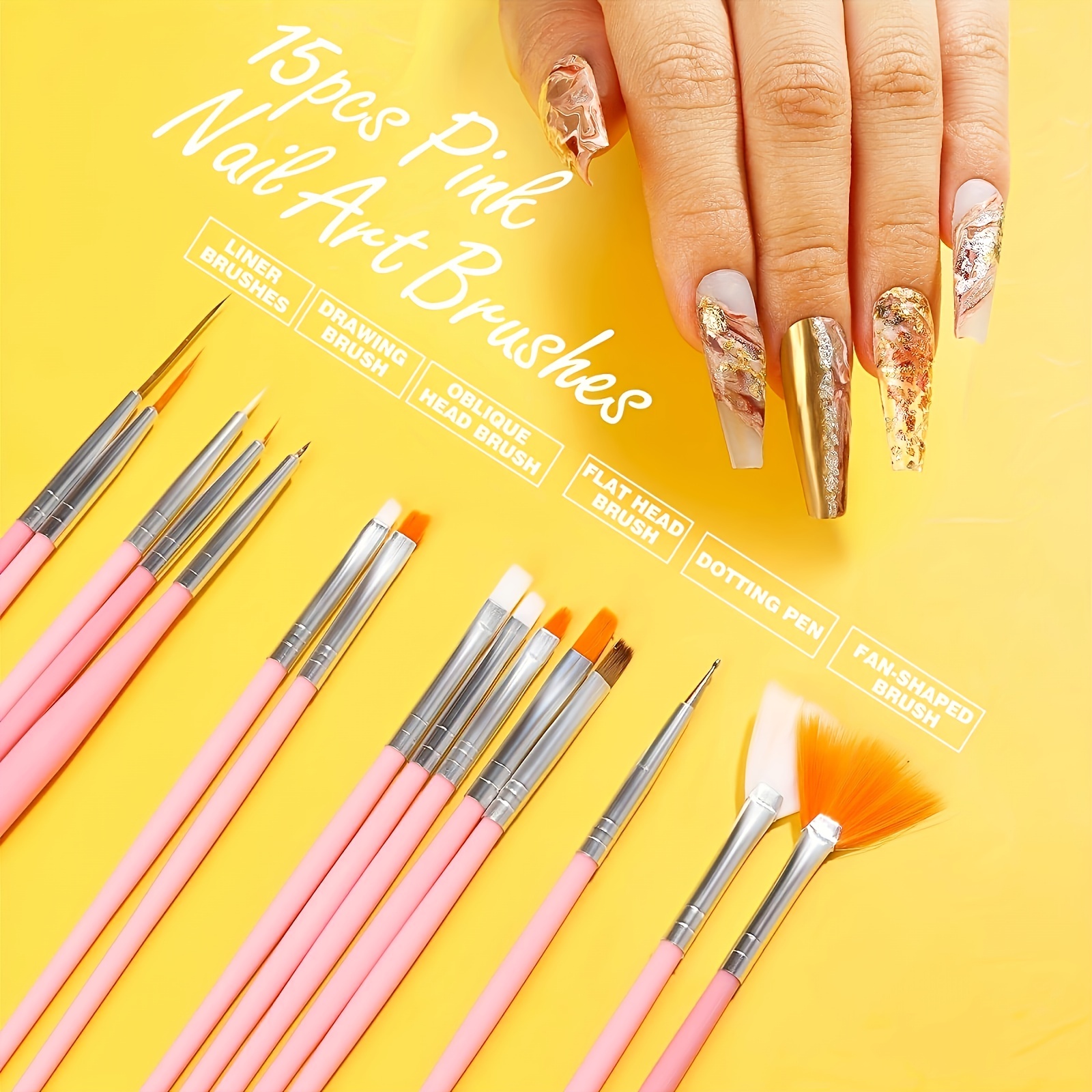 Nail Brush Nail Tool Kit With Nail Brush Nail Point Tool Fine Glitter Nail