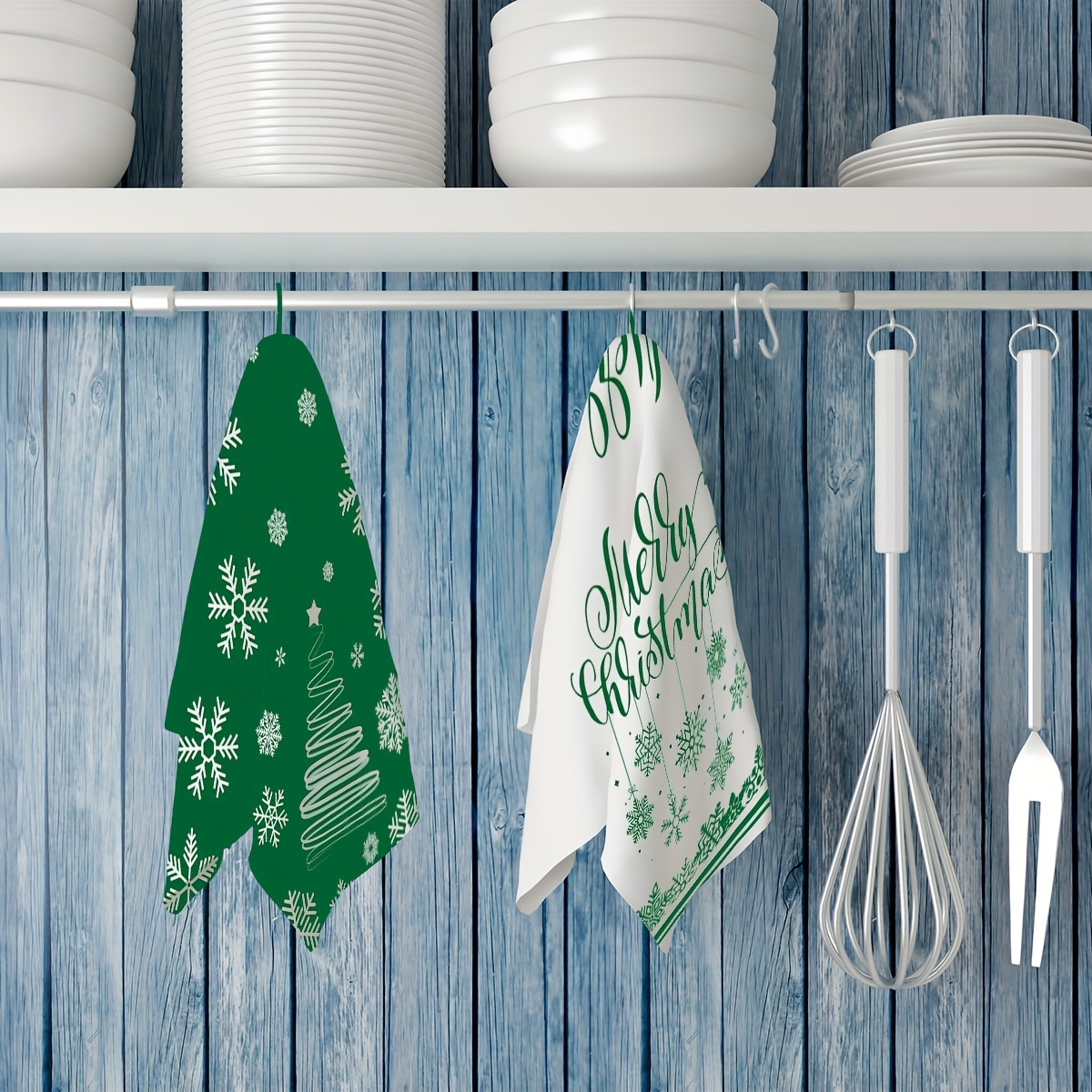 Christmas Pattern Dish Towels, Soft Absorbent Kitchen Towels, Green  Christmas Snowflake Pattern Dish Cloths, Seasonal Winter Holiday Decoration Towels  Set, Bathroom Supplies, Christmas Decor, - Temu