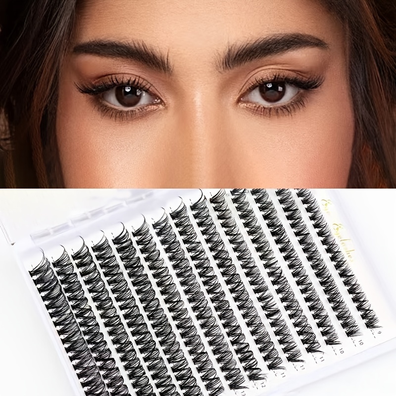 40P D Curling False Eyelashes 14 Rows Grafted Hair Thick Individual Lashes