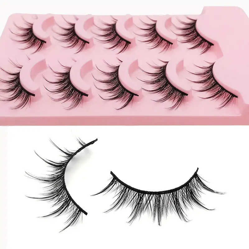 Manga Anime Lashes, Natural Look False Eyelashes, Faux Mink Wispy Fluffy 3d  Volume Eyelashes, Korean Japanese Asian Cosplay Fake Eyelashes, Look Like  Individual Cluster Lashes ( Pack ) - Temu