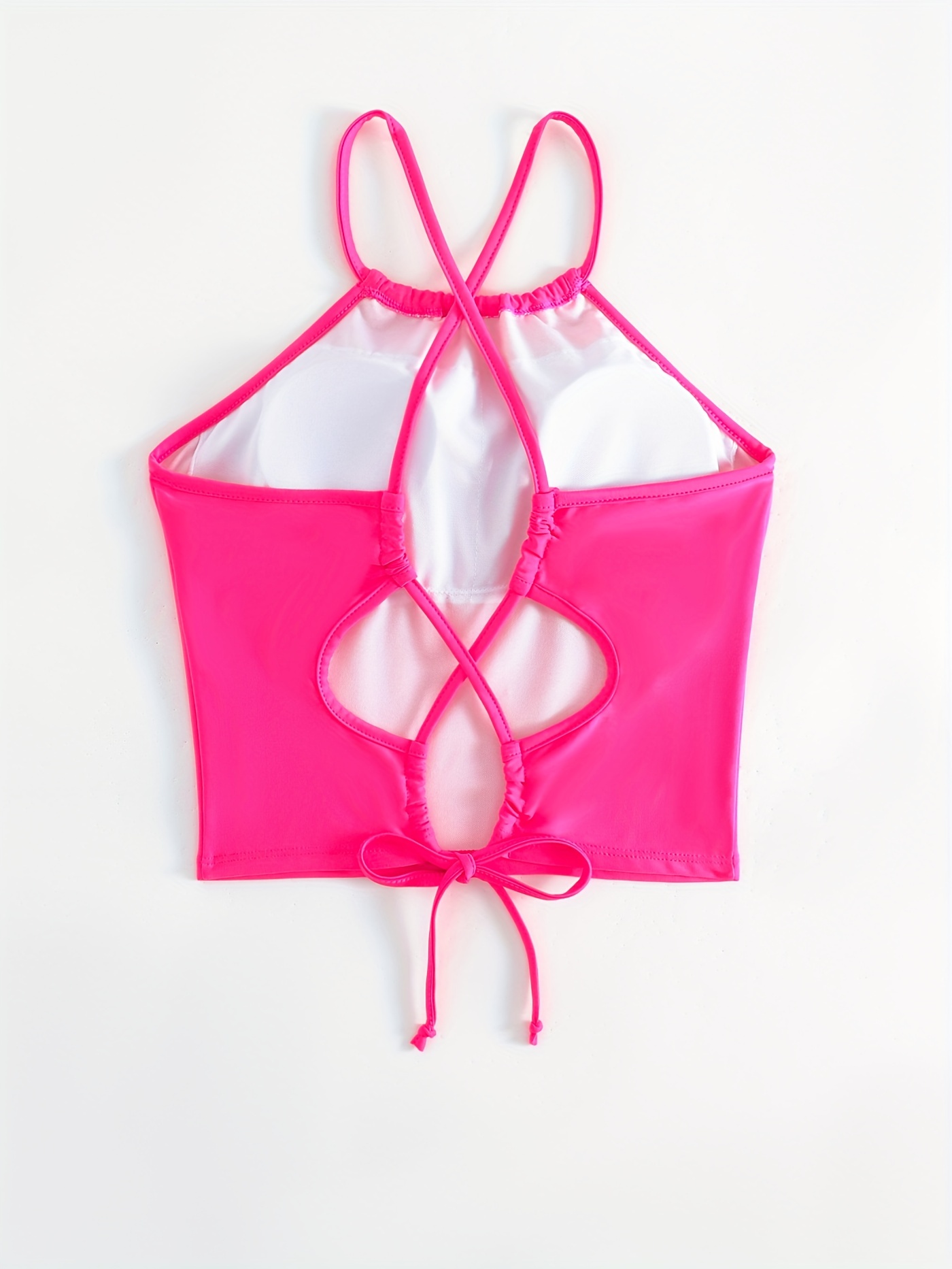 Printed Lace-Up Crisscross Cropped Tankini Set – Sunset and Swim
